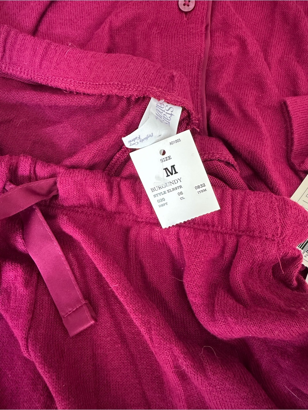 NWT! Stars Above 2 piece pajama set. Long sleeves and pants. Burgundy. - Picture 3 of 4